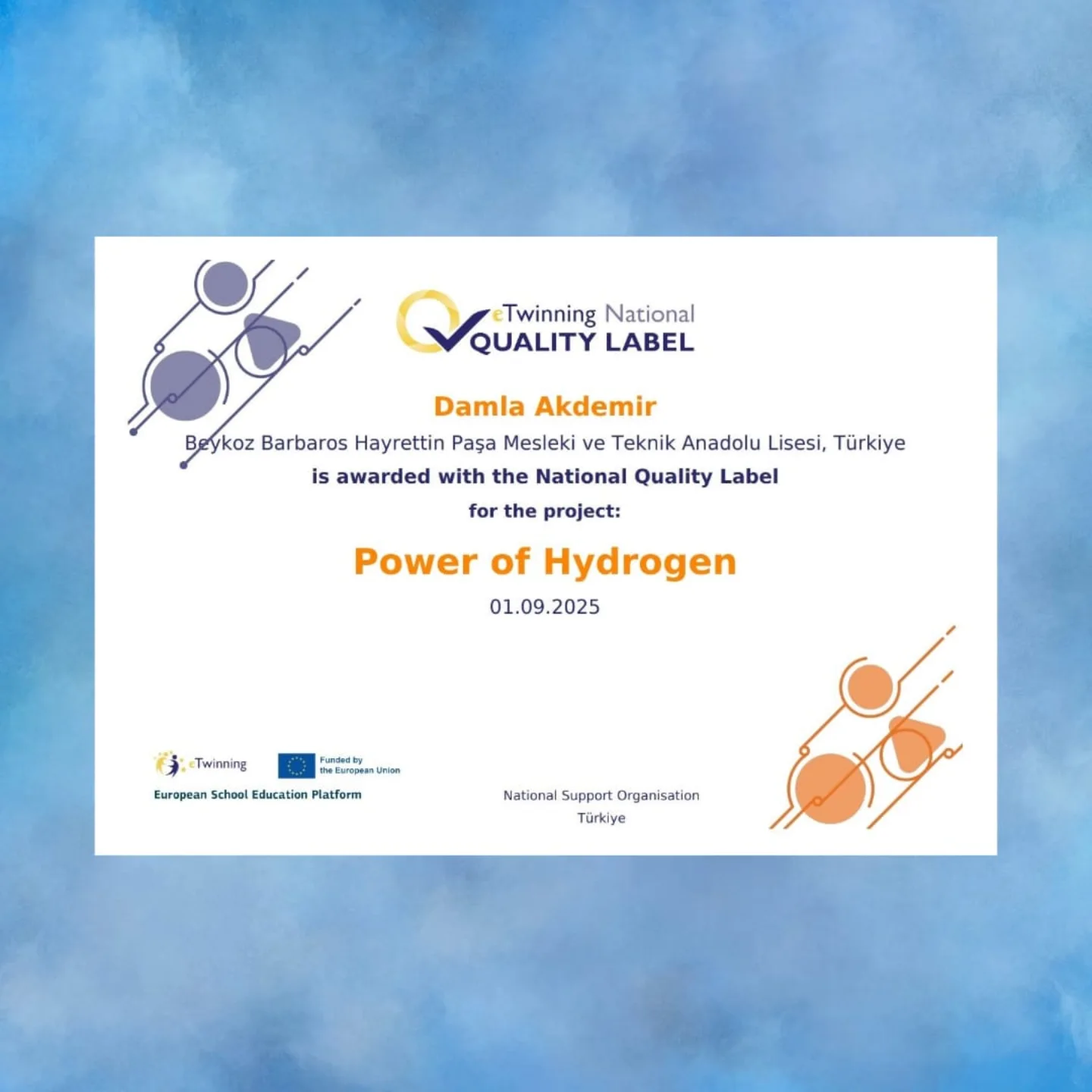 eTwinning projemiz "POWER OF HYDROGEN" 7 Türkiye, 2 İspanya olmak üzere toplamda 9 orta…