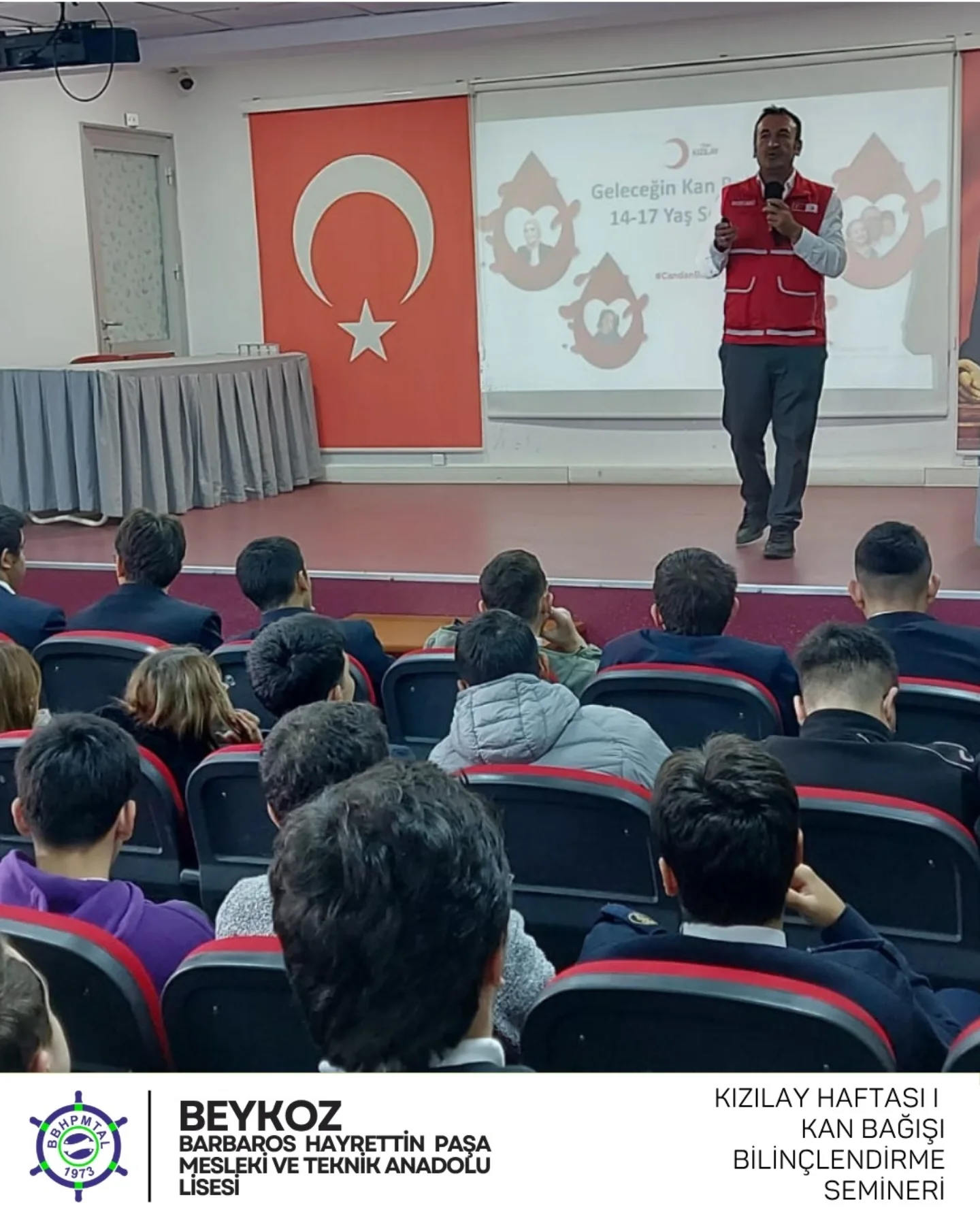 Kızılay Haftası kapsamında okulumuzda öğrencilerimize Kızılay'ın çalışmaları ve Kan Bağ…