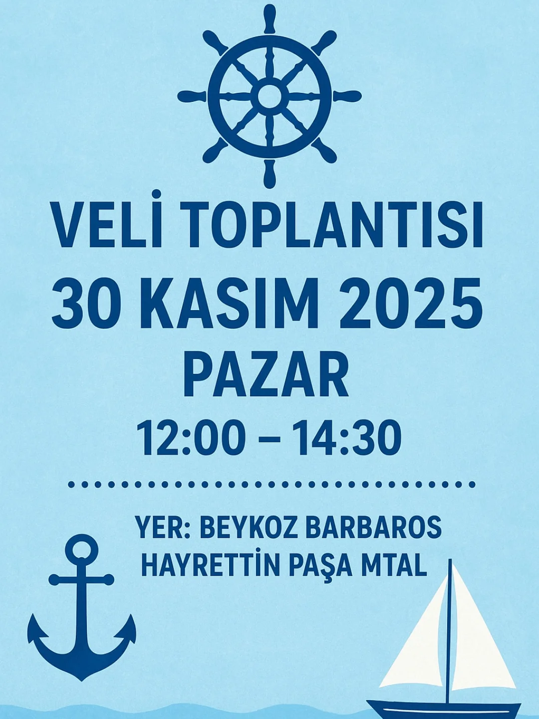 Veli Toplantısı Duyurusu – 30 Kasım 2025
